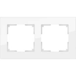 WL01-Frame-02 Рамка на 2 поста (белый,стекло) Favorit Werkel a030820