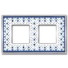 FD01342AZCB Рамка Vintage Porcelain Blue LYS / Хром 2-постовая Fede