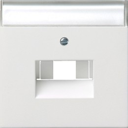 0284112 Накладка 50*50 мм для розеток UAE/IAE с полем для надписи Белый Gira F100