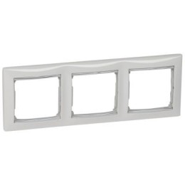 770493 Рамка Valena Белый / Серебряный штрих 3-постовая Legrand