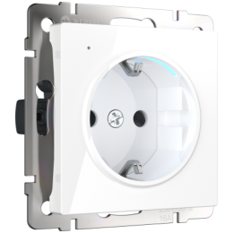 WL01-10-03 Розетка с заземлением и подсветкой (белая) Antik Werkel a041316