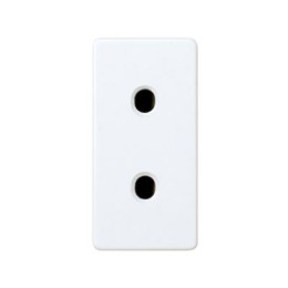 27431-64 Розетка двухполюсная без заземления, с защитными шторками, узкий модуль, Simon 27, белый