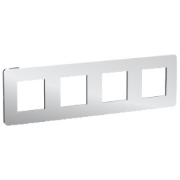 NU280856 Рамка Unica Studio Metal Хром / Антрацит 4-постовая Schneider Electric