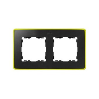 8201620-262 Рамка декоративная, 2 поста, Select, Simon 82 Detail Neon, графит-жёлтый