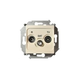 1591466-031 Розетка R-TV-SAT одиночная, винтовой зажим, слоновая кость Simon 15