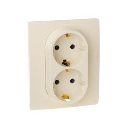 672323 Розетка 2 x 2К+З - немецкий стандарт - 16 А - 250 В~ - Etika - слоновая кость Legrand