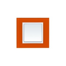 82617-65 Рамка декоративная, 1 пост, Simon 82 Nature, Стекло, оранжевый-белый