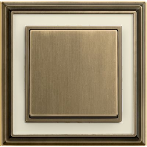 1754-0-4580 Рамка Dynasty Латунь античная, белое стекло 1-постовая ABB