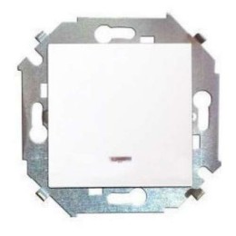 1591160-030 Выключатель одноклавишный кнопочный с подсветкой, 16А 250В, винтовой зажим, белый Simon 15