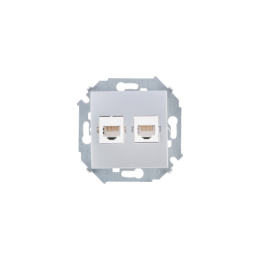 1591593-033 Розетка компьютерная двойная RJ45 кат.5е, Systimax, алюминий Simon 15