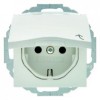 47461909 Штепсельная розетка SCHUKO с откидной крышкой и полем для надписи цвет: полярная белизна, матовый S.1/B.1/B.3/B.7 Glas Berker