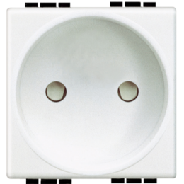 N4143 Розетка 2П 10А/16А 250В с защитными шторками 2 модуля Французский стандарт Bticino