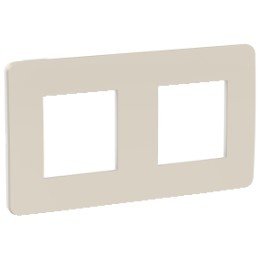 NU280424 Рамка Unica Studio Color Шампань / белый 2-постовая Schneider Electric