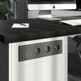 W1110164 Выключатель одноклавишный (графит матовый) Werkel a063096