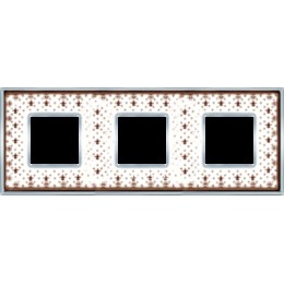 FD01343MACB Рамка Vintage Porcelain Brown LYS / Хром 3-постовая Fede