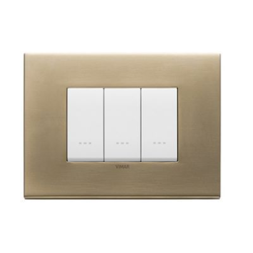 22653.85 Рамка Eikon EXE Античное золото 3-модульная Vimar