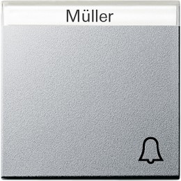 067326 Клавиша с полем для надписи и символом "звонок" Алюминий Gira