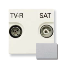 N2251.3 PL Розетка TV-R-SAT одиночная с накладкой, серия Zenit, цвет серебристый, ABB