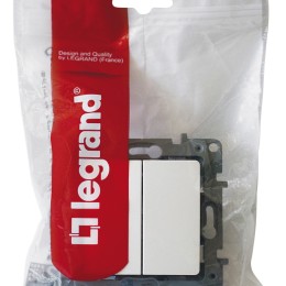 672212 Выключатель/переключатель двухклавишный - Etika - 10 A - 250 В~ - белый Legrand