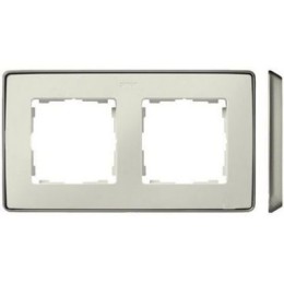 8201620-248 Рамка декоративная, 2 поста, Select, Simon 82 Detail, слоновая кость-шампань