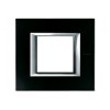 HA4802VNN Рамка Axolute Квадрат Черное стекло 2-модульная Bticino