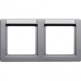 10226014 Рамка с полем для надписей Q.1 Алюминий с эффектом бархата 2-постовая Berker