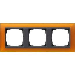 021314 Рамка Event Янтарный / Черный 3-постовая Gira