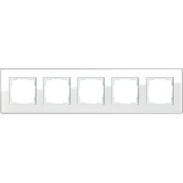 0215512 Рамка Esprit Glass C Белое стекло 5-постовая Gira