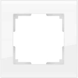 WL01-Frame-01 Рамка на 1 пост (белый,стекло) Favorit Werkel a030819