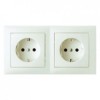 47208982 Штепсельная розетка SCHUKO, 2-местная с рамкой цвет: белый, с блеском S.1 Berker