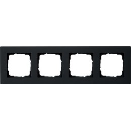 0214095 Рамка установочная для монтажа заподлицо E2 Черный матовый 4-постовая Gira