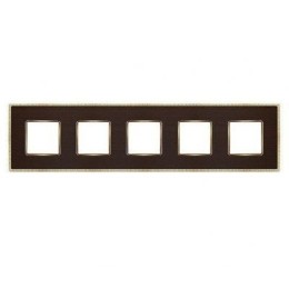 FD01455WOB Рамка Belle Epoque Wood Wenge / Bright gold 5-постовая гор/верт. Fede