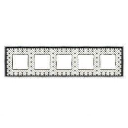 FD01475NECB Рамка Belle Epoque Porcelain Black lys / bright chrome 5-постовая гор/верт. Fede