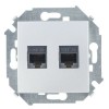 1591552-033 Розетка компьютерная двойная RJ45 кат.5e (AMP), алюминий Simon 15