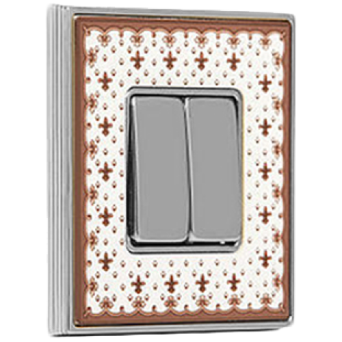 FD01341MACB Рамка Vintage Porcelain Коричневый / Хром 1-постовая Fede