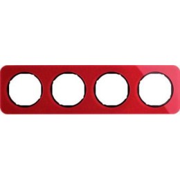 10142344 Рамка R.1 Красный, черный 4-постовая Berker
