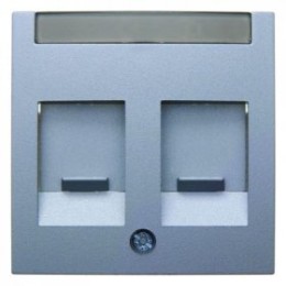 11811404 Центральная панель с заслонками от пыли и полем для надписи цвет: алюминий, матовый B.1/B.7 Glas Berker