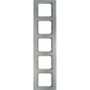 10153904 Рамка B.3 Алюминий / Полярная белизна 5-постовая вертикальная Berker