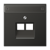AL2969-2NAUAAN LS 990 Антрацит Накладка 2-ой наклонной ТЛФ/комп розетки с полем для надписи Jung LS серия