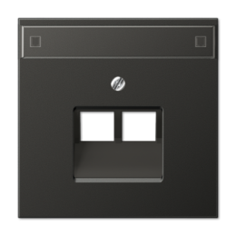 AL2969-2NAUAAN LS 990 Антрацит Накладка 2-ой наклонной ТЛФ/комп розетки с полем для надписи Jung LS серия