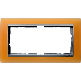 100253 Рамка без перегородки Event Оранжевый / Алюминий 2-постовая Gira