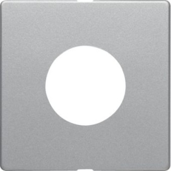 11246084 Центральная панель для нажимной кнопки и светового сигнала Е10, Q.1/Q.3, цвет: алюминиевый, с эффектом бархата Berker