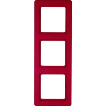 10136062 Рамка Q.1 Красный бархат 3-постовая вертикальная Berker