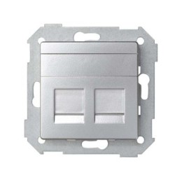 82009-33 Адаптер со шторками на 2 коннектора UTP (RJ45), SYSTIMAX, S82, S82N, алюминий Simon