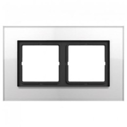 LSP982GLWW Рамка LS Plus Белое стекло 2-постовая Jung