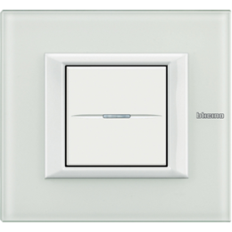 HA4802VBB Рамка Axolute Квадрат Белое стекло 2-модульная Bticino