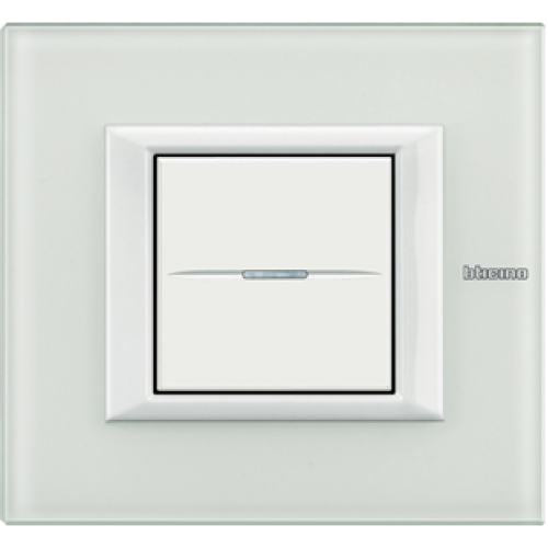 HA4802VBB Рамка Axolute Квадрат Белое стекло 2-модульная Bticino