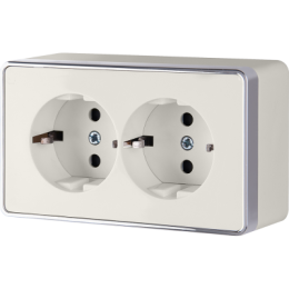 WL15-02-03 Розетка двойная с заземлением Gallant (слоновая кость) Gallant Werkel a036784