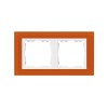 82627-65 Рамка декоративная, 2 поста, Simon 82 Nature, Стекло, оранжевый-белый