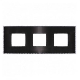 FD01433GRCB Рамка Belle Epoque Metal Graphite / Bright chrome 3-постовая гор/верт. Fede